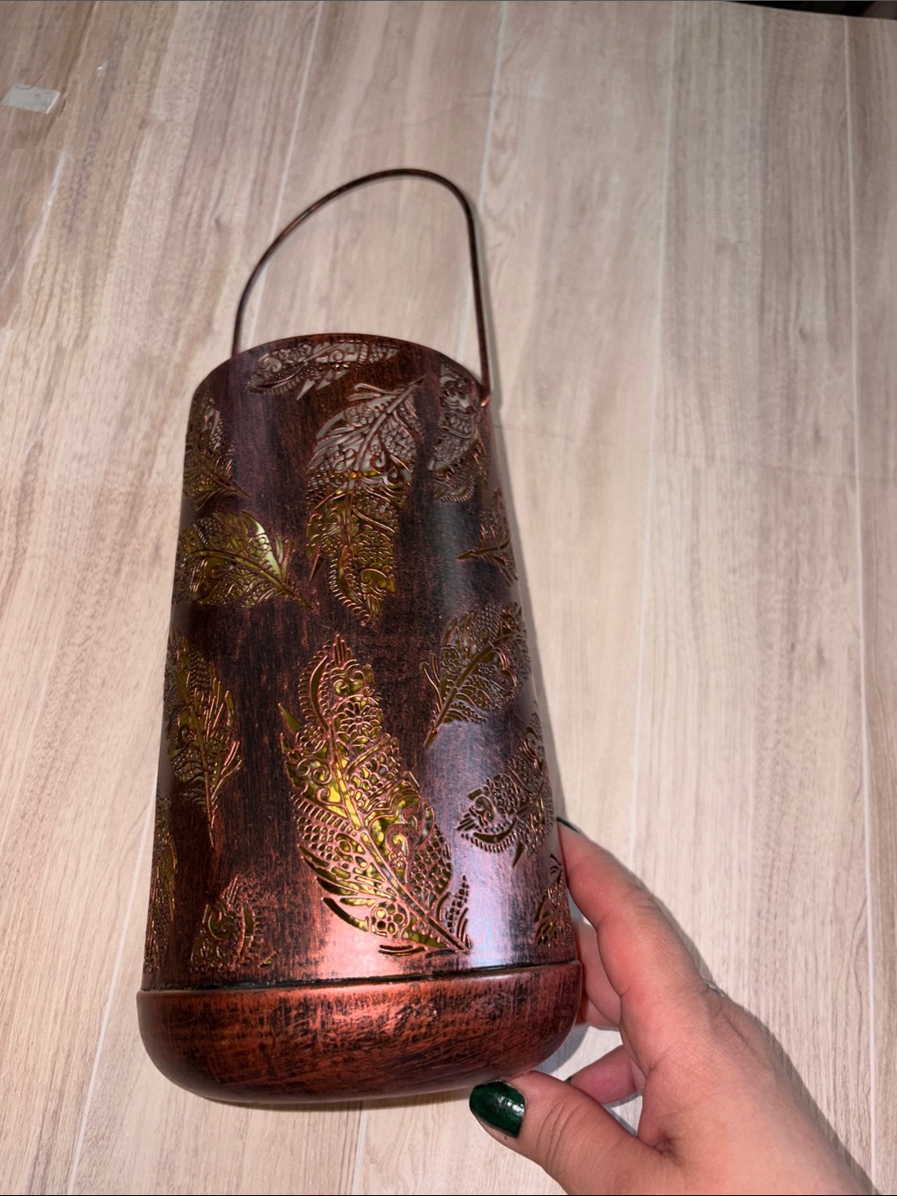 Bronze Floral Lantern